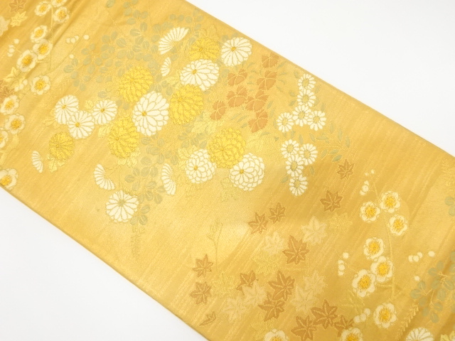 JAPANESE FUKURO OBI / WOVEN FLORAL PLANTS